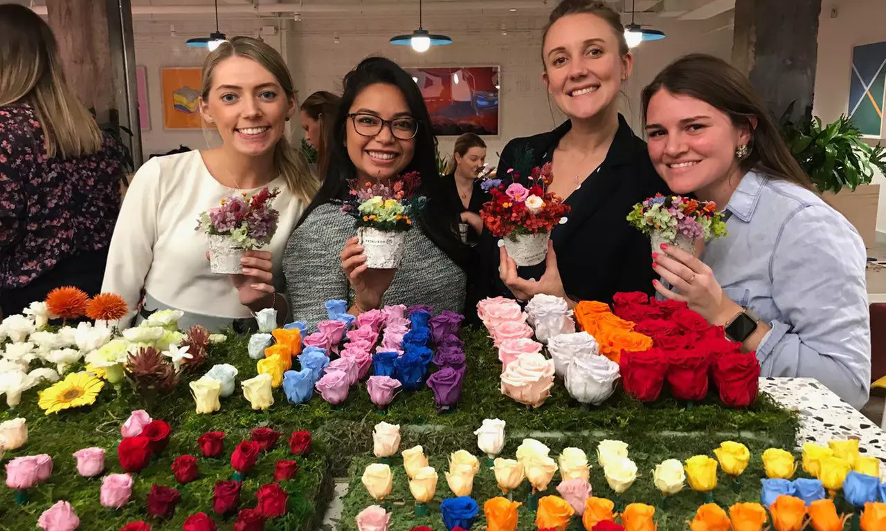 Preserved Floral Arrangement Workshop with Small or Medium Vase and Free Flower Upgrade at Petal+Eon(Upto 13%Off) - Primary Image
