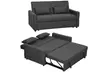 HomCom 2-in-1 Sofa Bed Convertible Lounger with Linen-Look Upholstery - Image 3