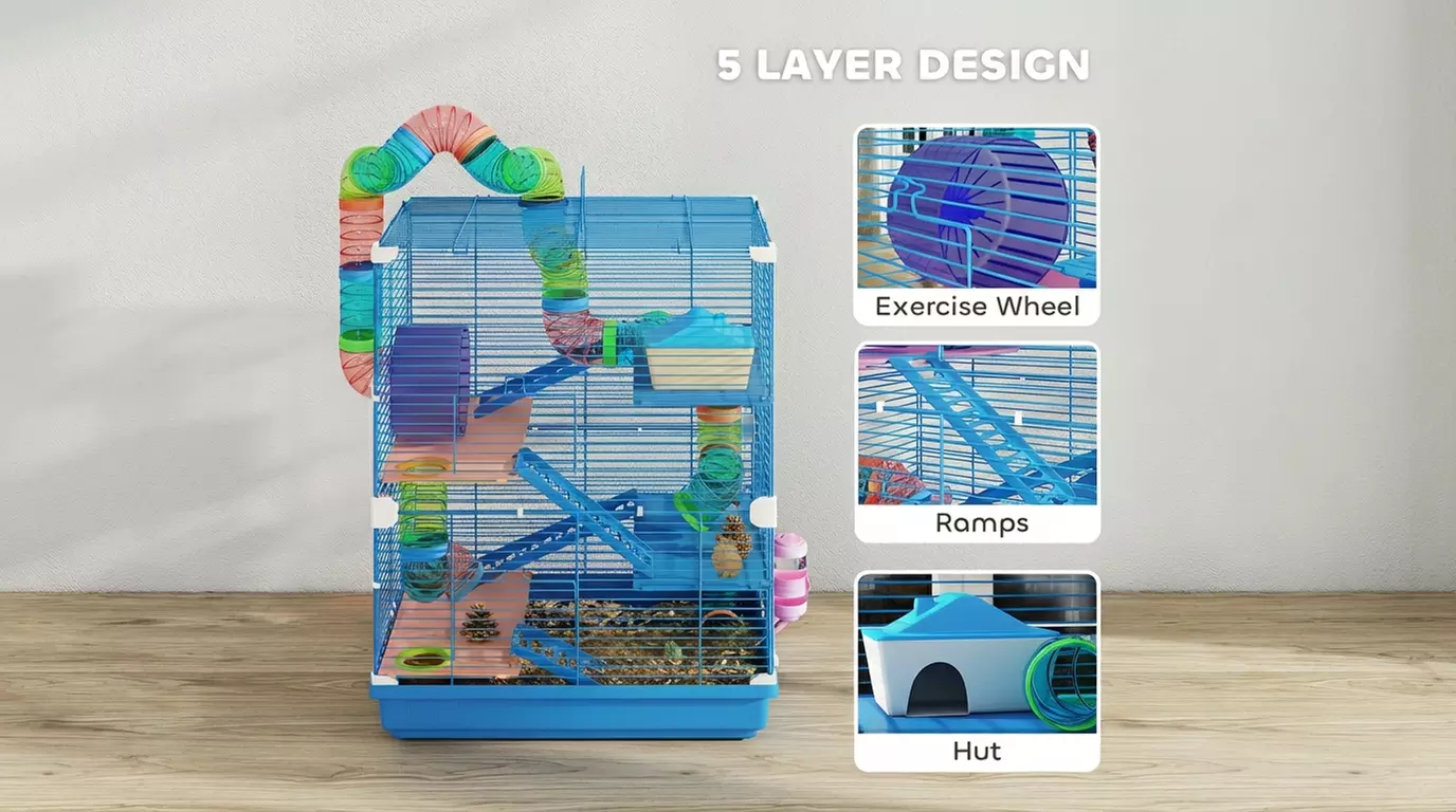 Pawhut 5-Tier Hamster and Gerbil Cage