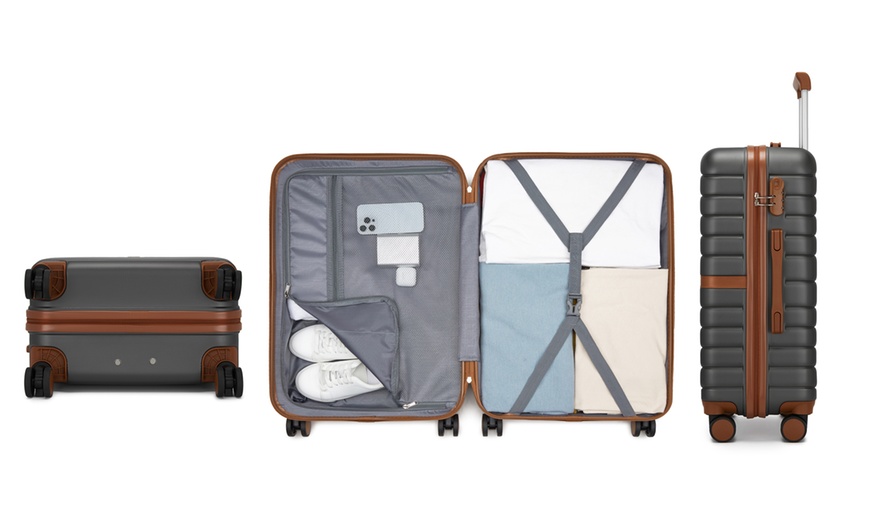 Image 26: Valise ou set 3 valises en ABS et PC avec design rayé Kono