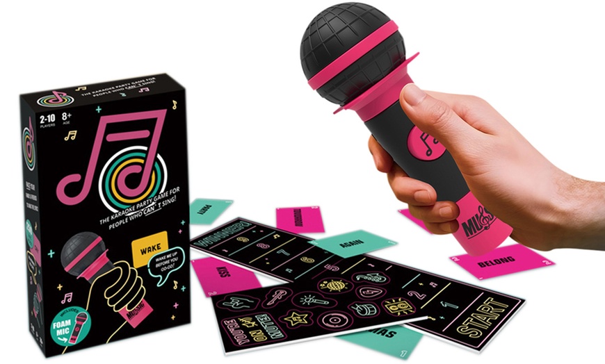 Image 3: Microphone Karaoke Party Board Game Card Set