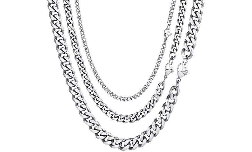 Image 16: Eira Wen Men's Cuban Chain Link Necklace