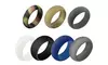 Men's Fashion Flexible Comfortable Silicone Wedding Ring Band Rubber 7 Pack