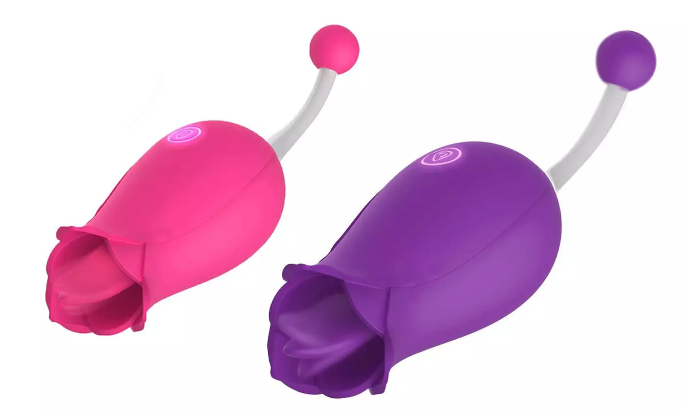 2 in 1 Licking G-Spot Clitoral Vibrator Tongue Stimulator Nipple Massager