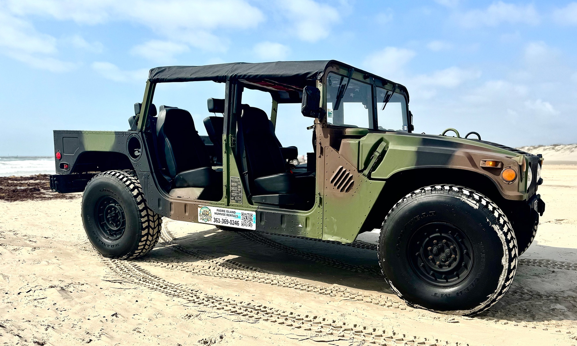 Explore Padre Island in a Two, Four, Six or Eight-Hour Humvee Rental 