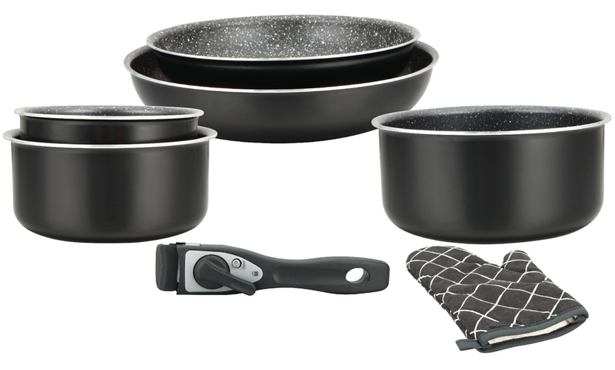 Image 8: 5-, 7-, oder 17-tlg. Herzberg Kochgeschirr-Set mit abnehmbarem Griff