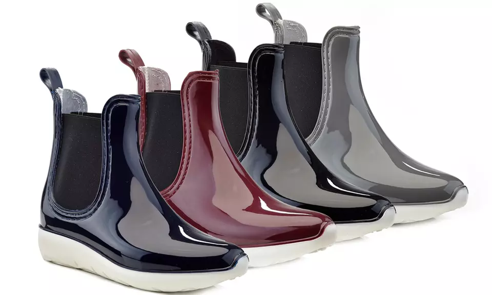 Henry Ferrera Women's Ankle-High Glossy Rain Booties - Primary Image
