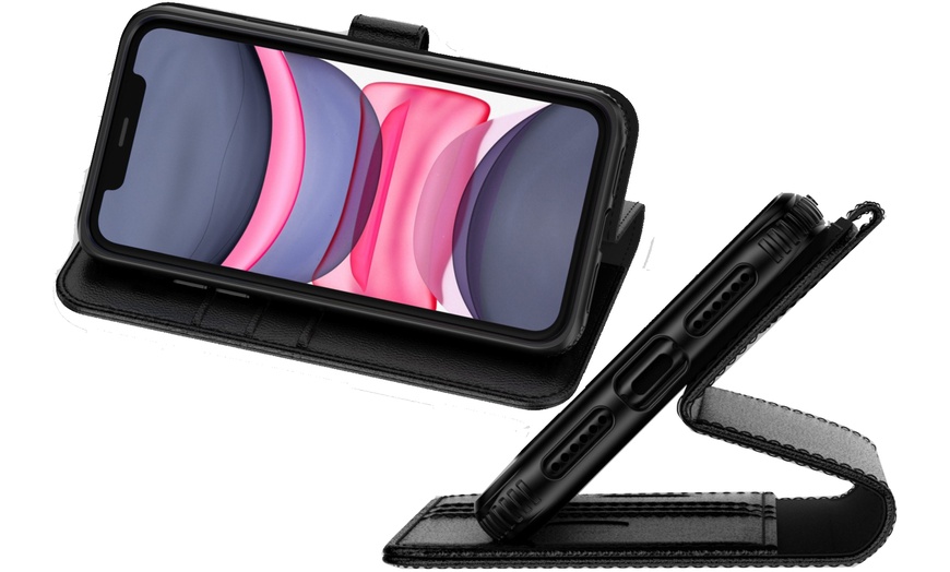 Image 17: Wallet Case for iPhone 11with Card Holder and Stand