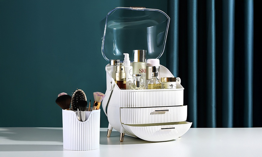 Image 5: Living And Home Limited Makeup Organiser with Flip-Top and 2 Drawers 