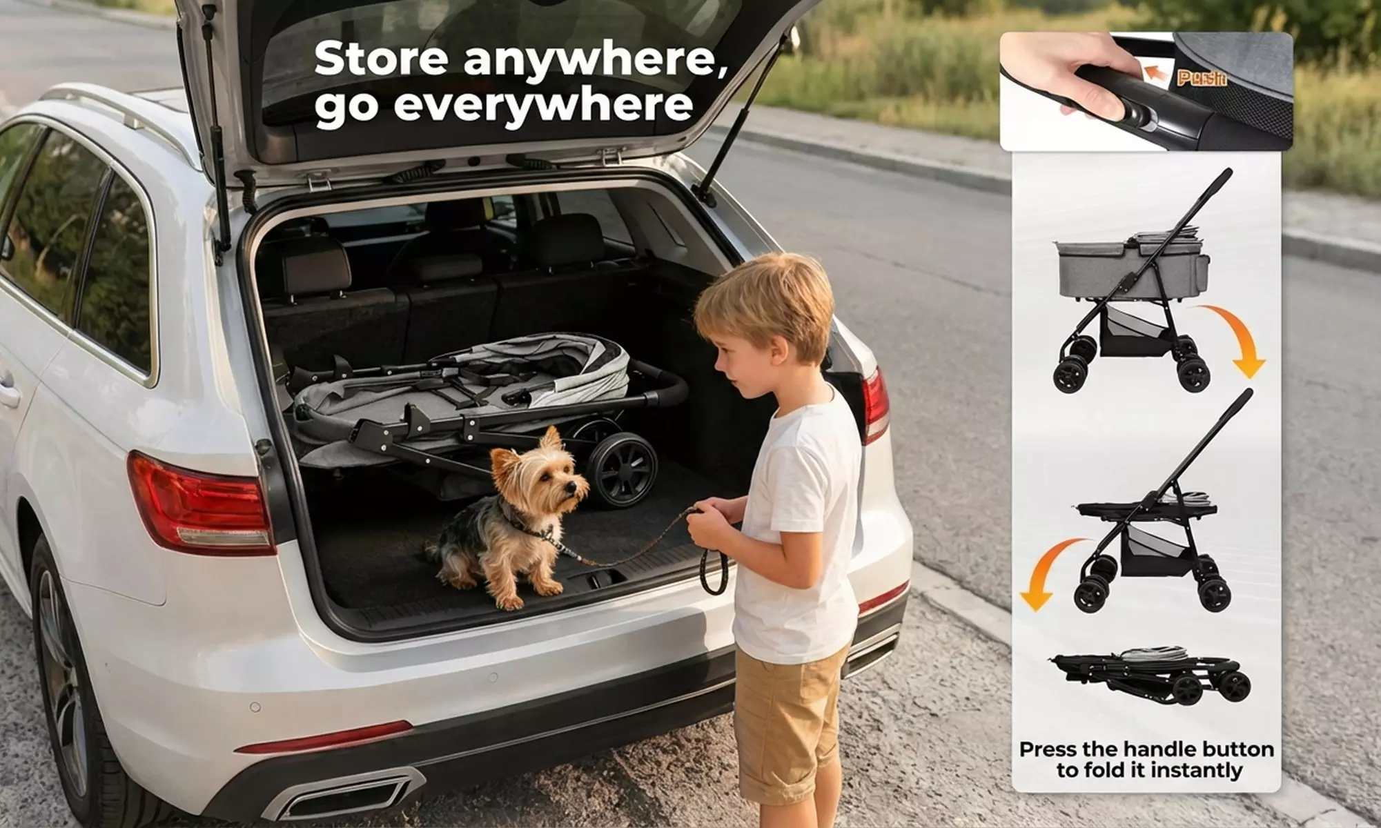 Skylos 3-In-1 Foldable Pet Stroller