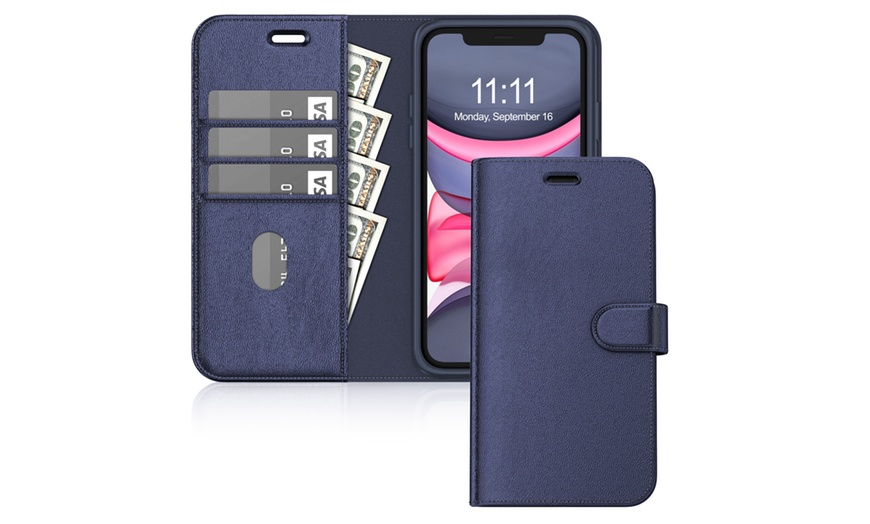 Image 4: Wallet Case for iPhone 11with Card Holder and Stand