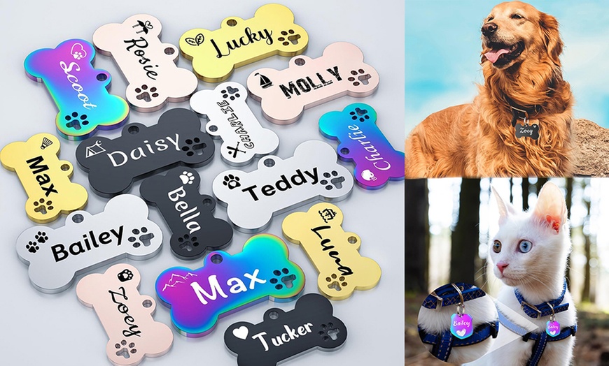 Image 1: 1 or 2 Personalized Pet Tags