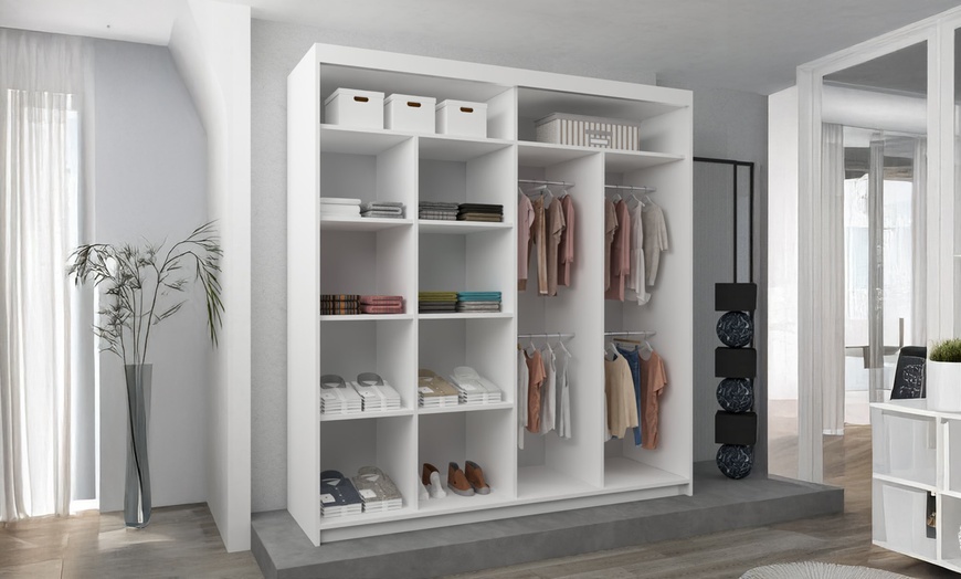 Image 10: Nicole Sliding Wardrobe with Central Mirror