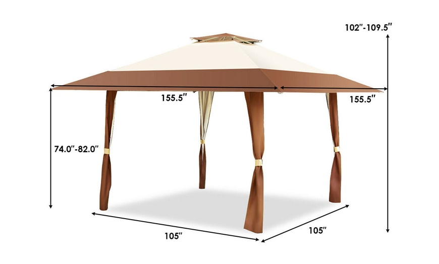 Image 4: Costway 13'x13' Folding Gazebo Canopy Shelter Awning Tent Patio Garden Outdoor 
