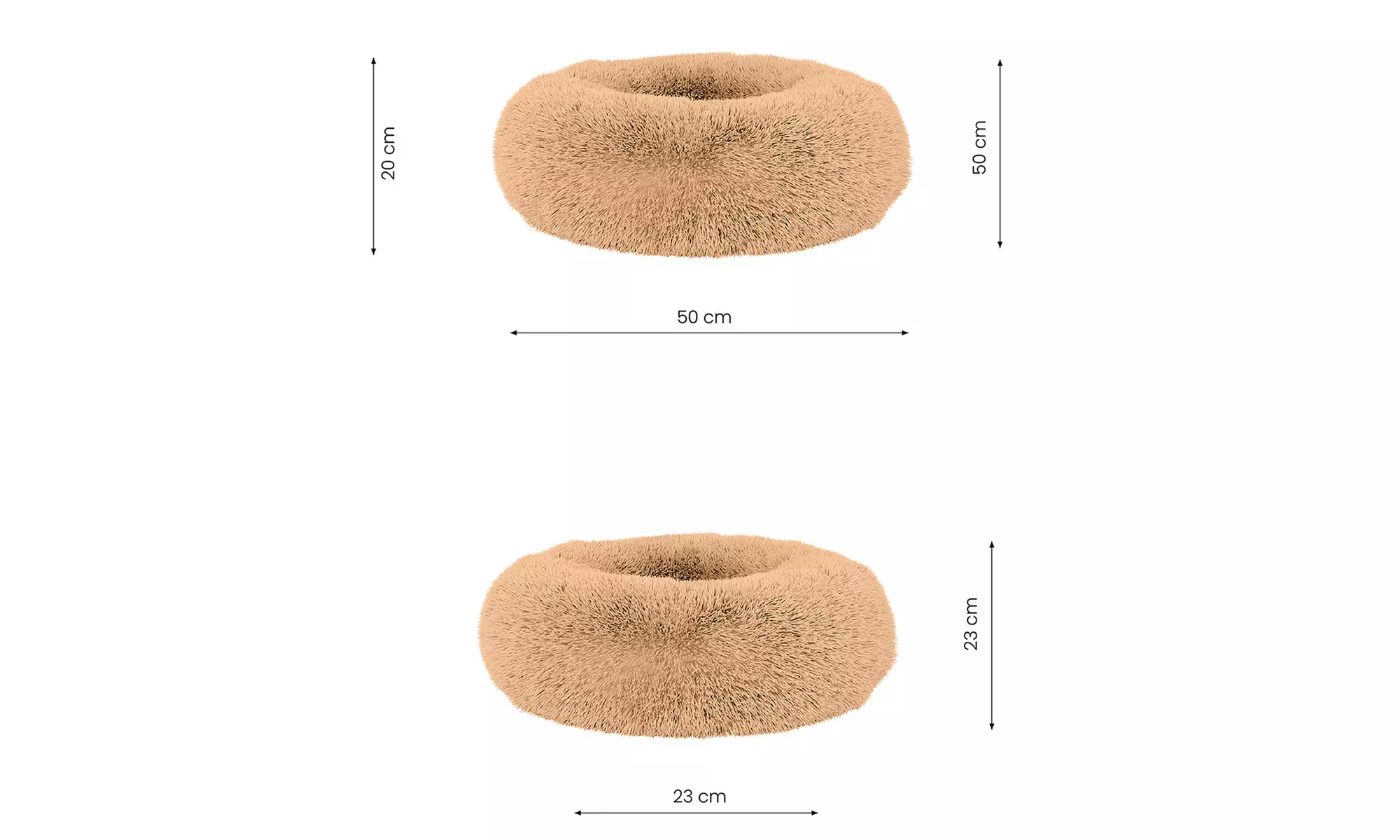 Rundes Haustierbett „DREAMS“ mit erhöhtem Rand