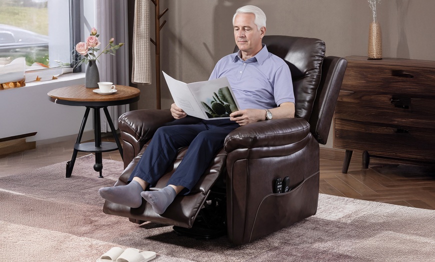 Image 3: HomCom Massage Recliner Lift-Chair