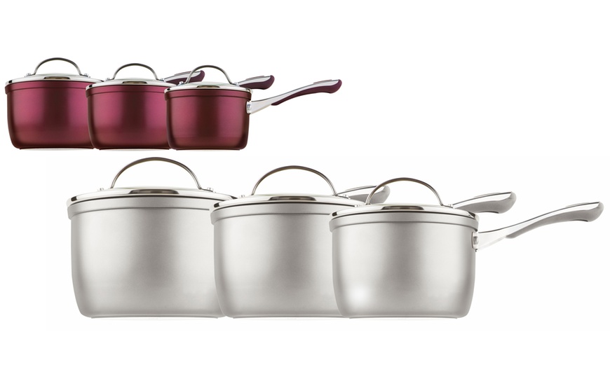 Image 1: Prestige Prism Saucepan Set