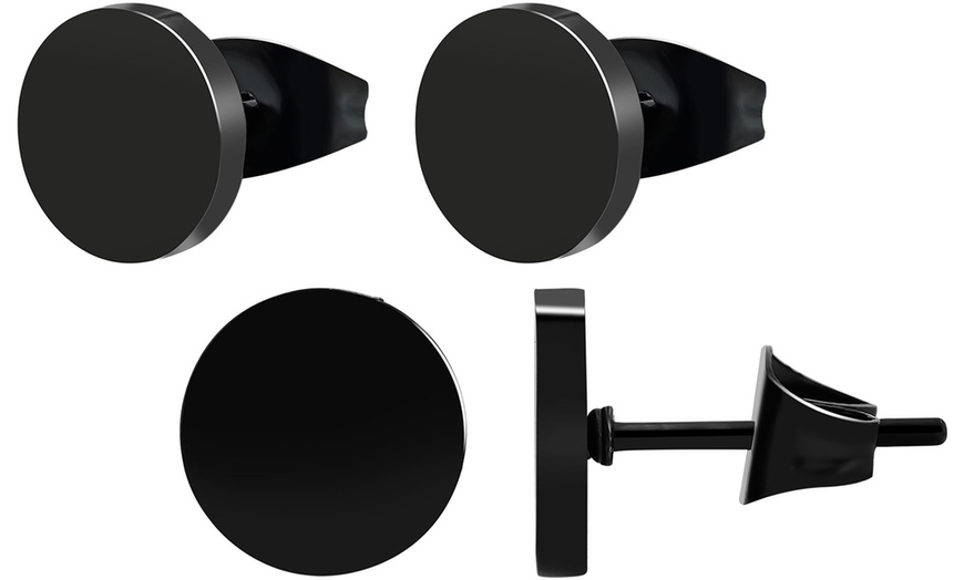 Image 20: Pendientes elegantes de acero inoxidable tipo botón