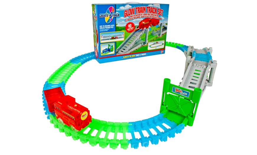 Image 1: Flexible Glow Train Track Set