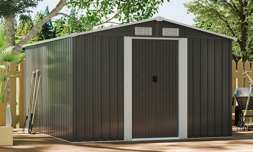 Image 22: Large Metal Garden Tool Storage Shed in 6 Styles