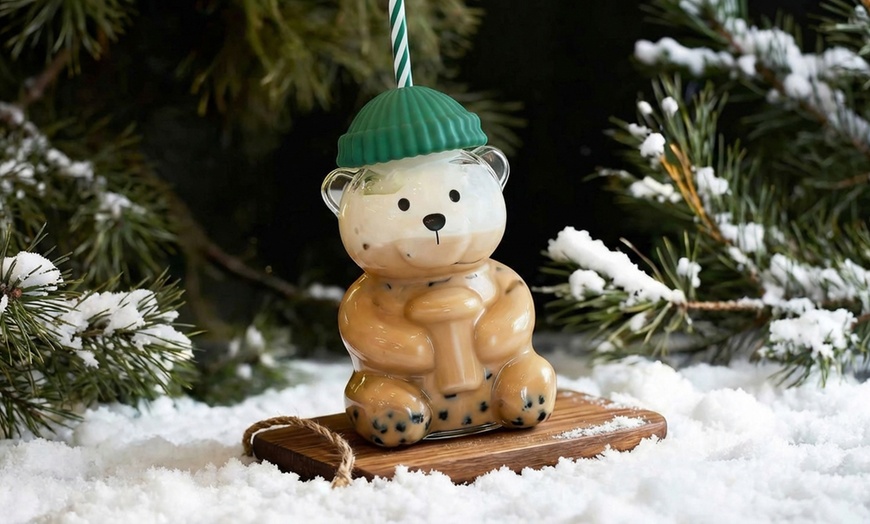 Image 6: Tasse en verre "Barista Teddy Bear" 3D 