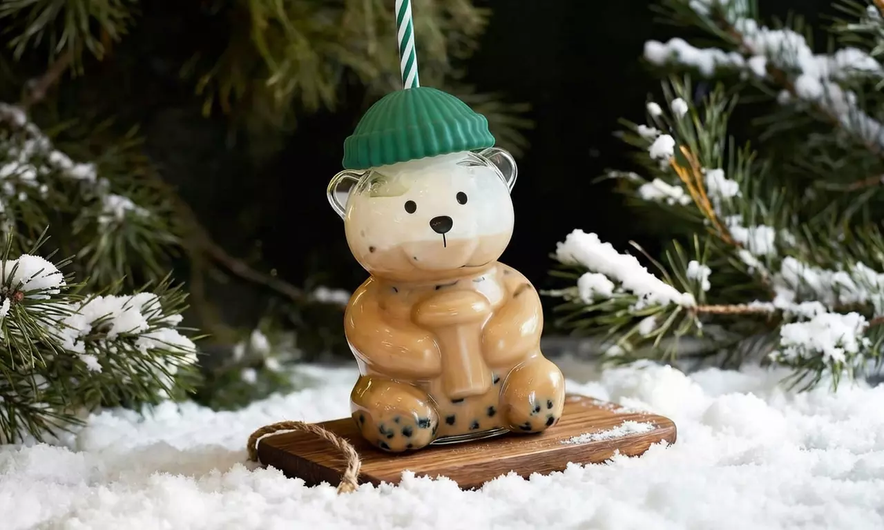 Tasse en verre "Barista Teddy Bear" 3D