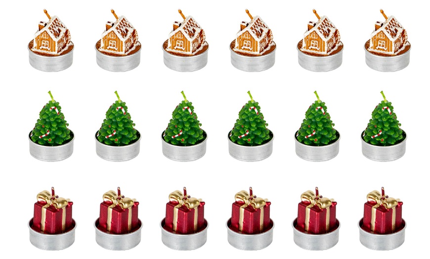 Image 3: Set di 18 candele tea light natalizie