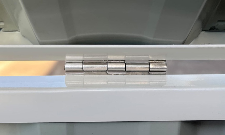 Image 4: Outsunny 5ft x 3ft Garden 2-Bin Steel Storage Shed