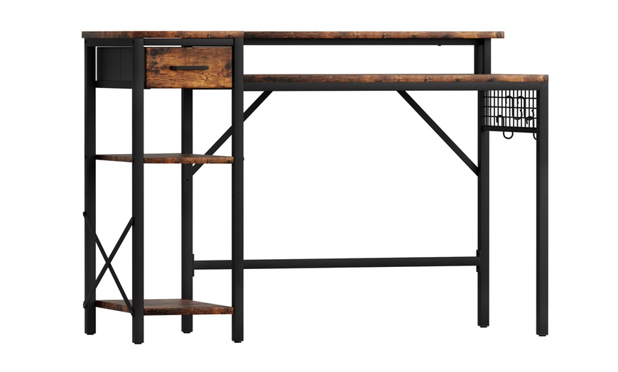 Image 12: Four-Tier Computer Desk PC Laptop Desk Home Office Writing Study Desk