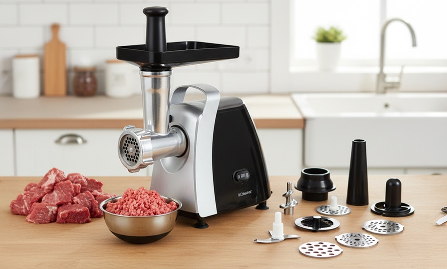 Image 1: Hachoir à viandes noir en inox 1000 W Bomann 
