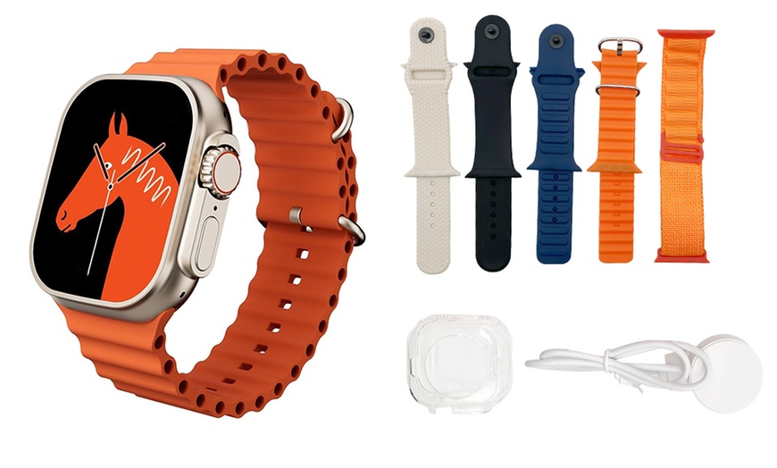 Image 2: 7-in-1 Smartwatch mit 5 austauschbaren Armbändern