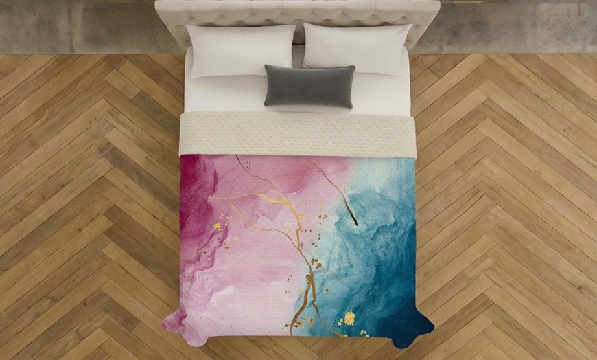 Image 4: Couvre-lit léger italien avec impression 3D pour lit double