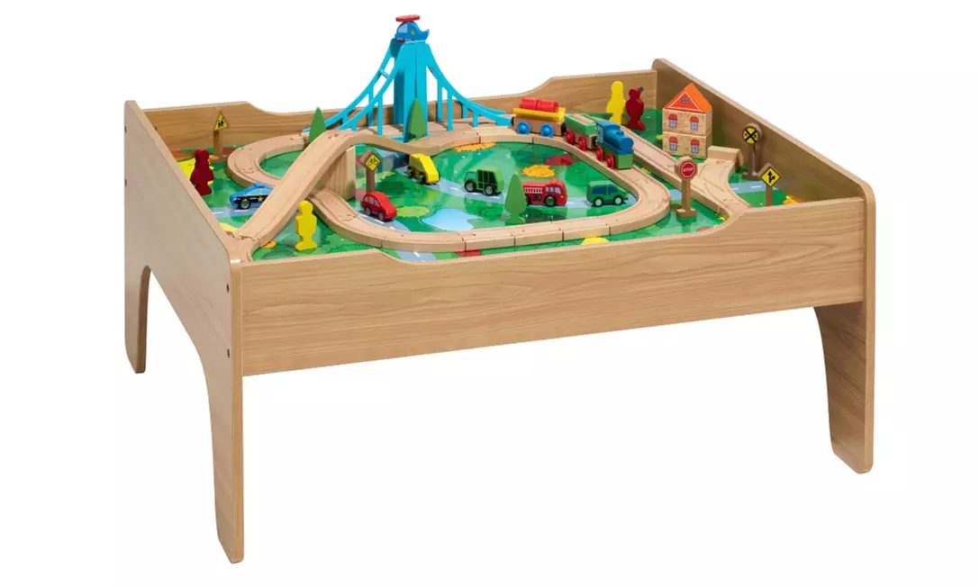 Table de jeu 2 en 1 transformable en circuit de train - Primary Image