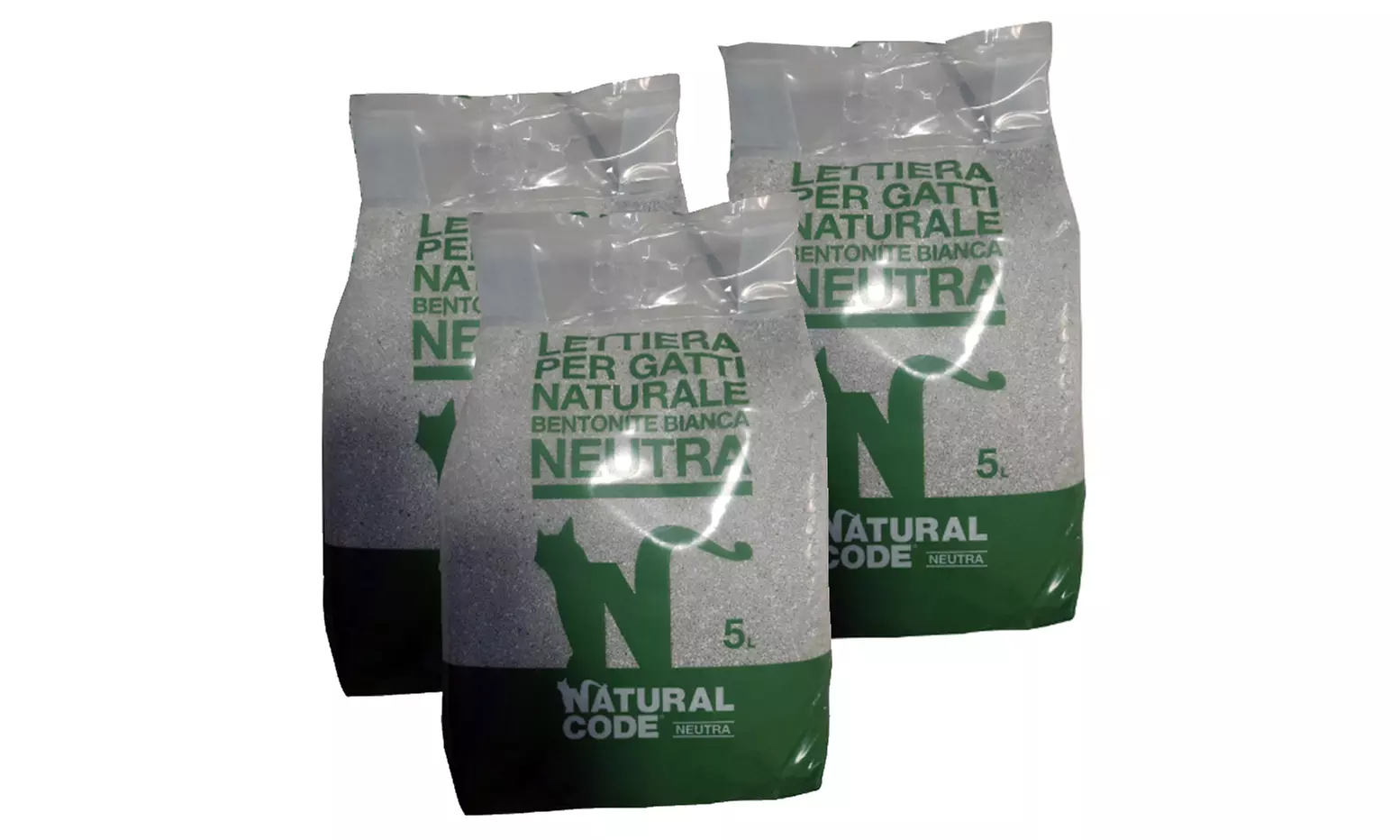Lettiera per gatti in sacchetto bentonite o vegetale Natural Code
