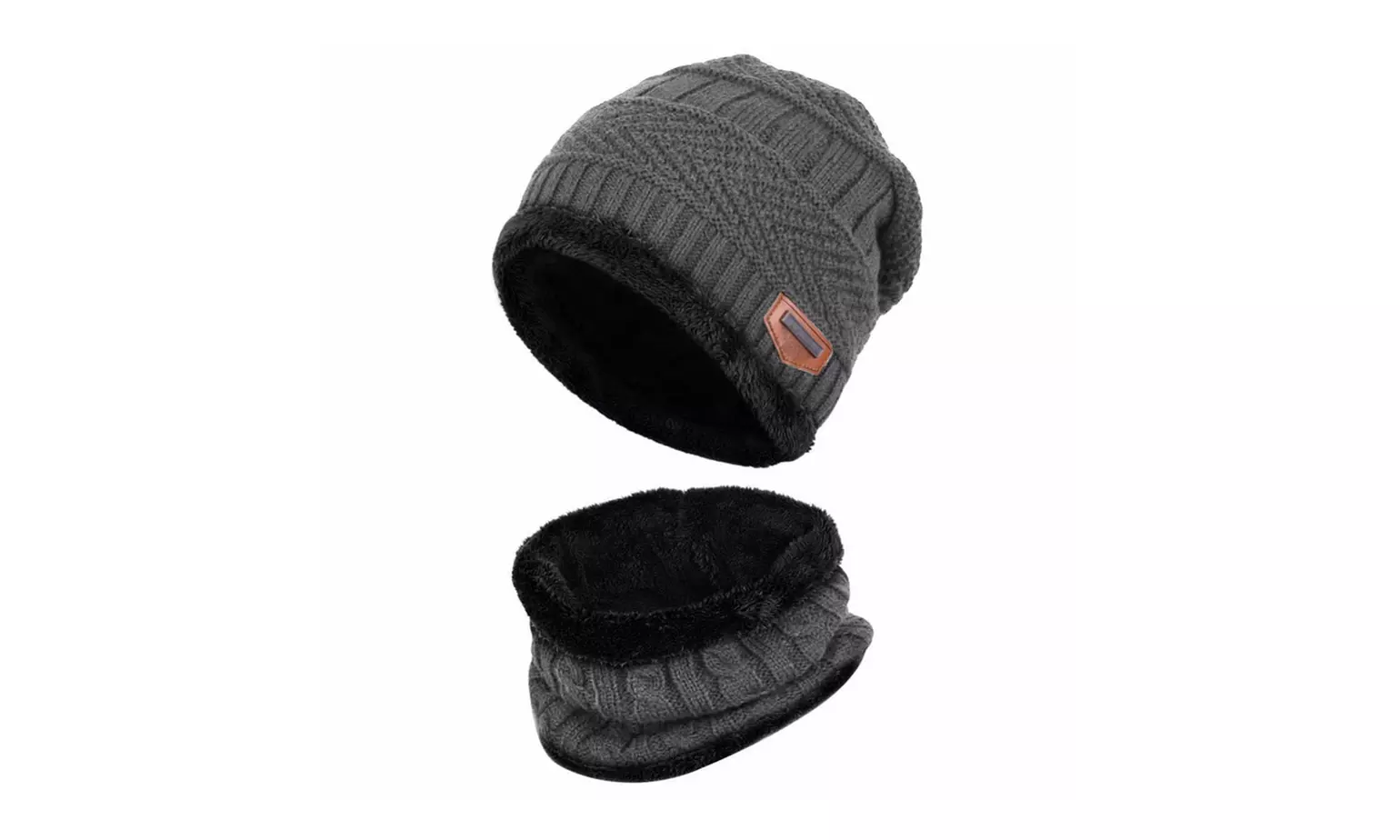 2-Piece Winter Knit Beanie Hat & Scarf Set for Men & Women