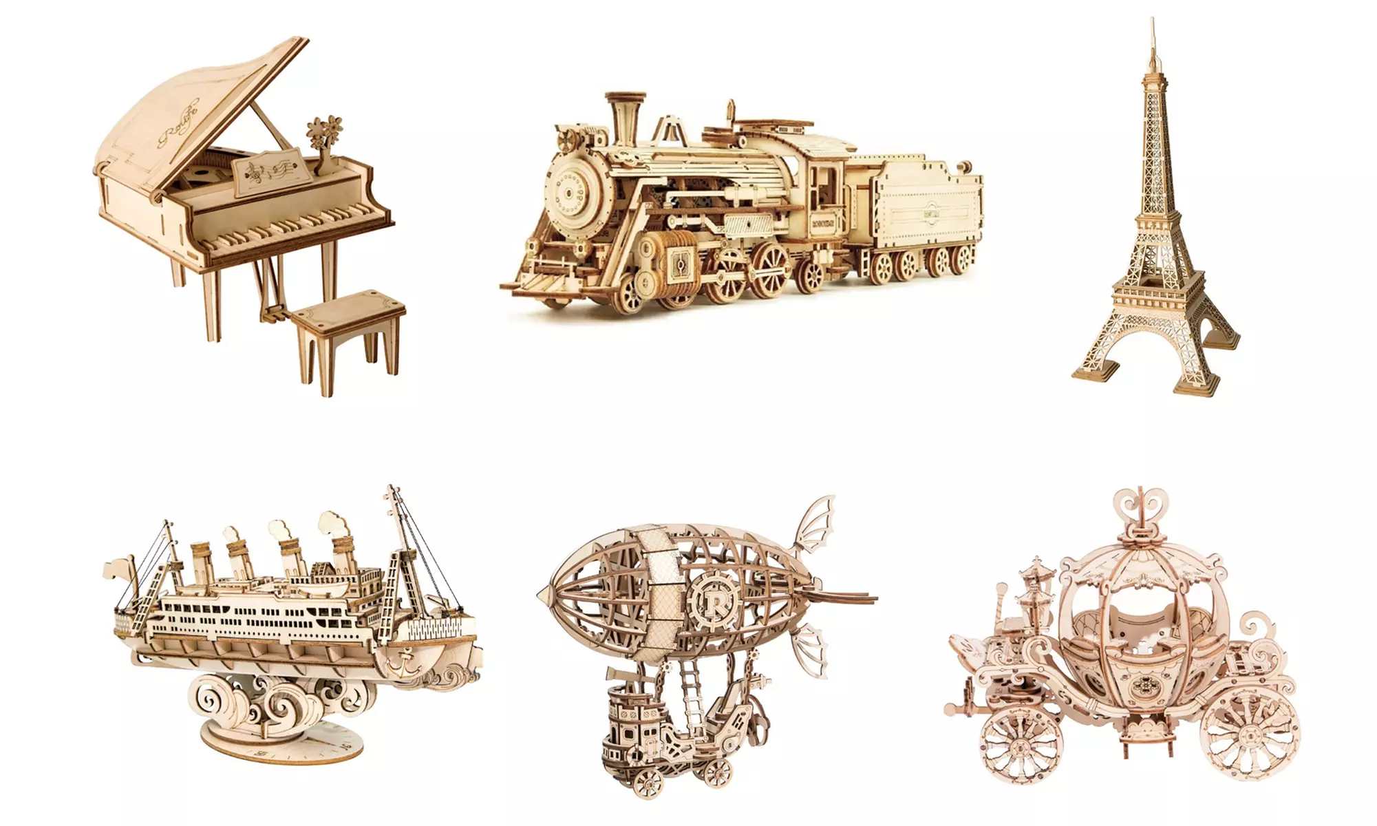 DIY 3D Wooden Puzzle -Transportation/Music/Carnival Rides and more!