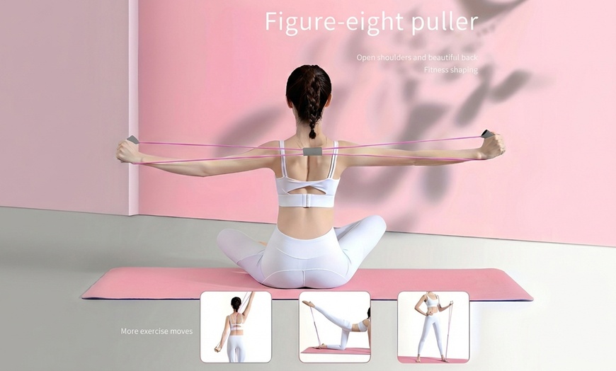 Image 3: 7-Piece Yoga and Resistance Fitness Set with Workout Posters