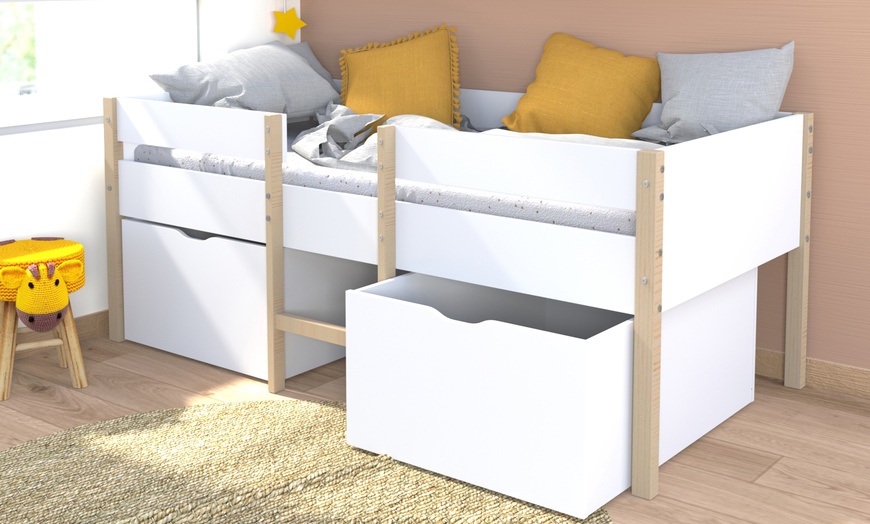 Image 1: Lit mi-hauteur ZEPHIR avec 2 tiroirs  et sommier par Weber Industries