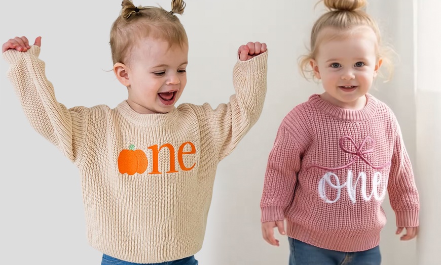 Image 3: One or Two Personalized Embroidery Baby Sweaters