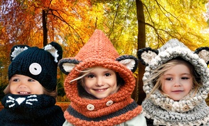 Kids' Animal Hat and Scarf Set