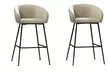 Lot de 2 fauteuils de bar CHLEA en tissu et métal avec coloris au choix, livraison offerte - Second Medium