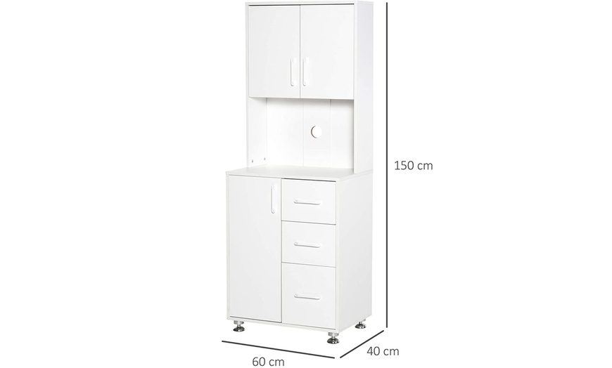 Image 9: HomCom Modern Kitchen Pantry Cabinet