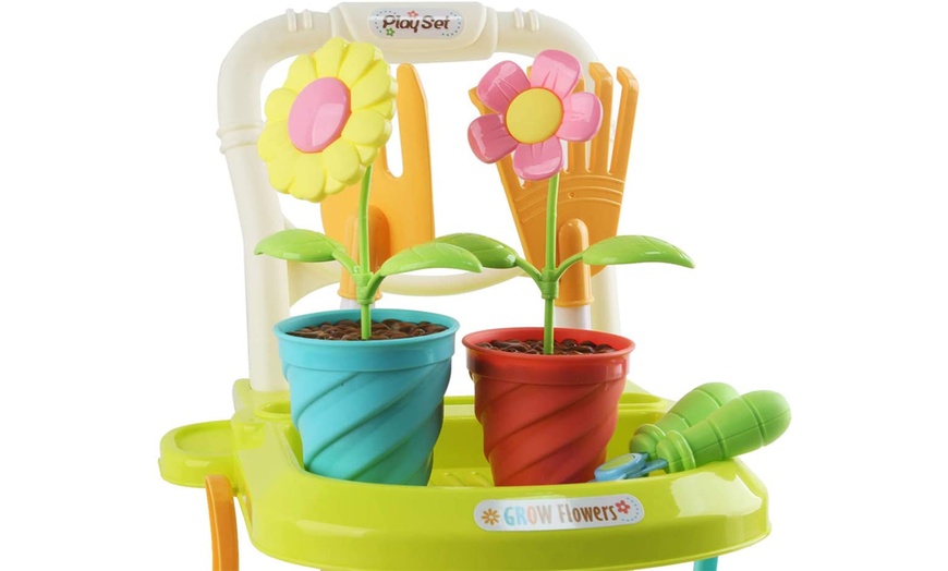 Image 4: Gardening Tools and Trolley Play Set for Kids