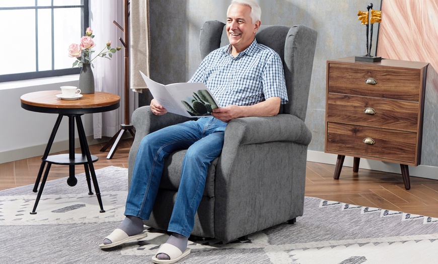 Image 8: HomCom Recliner Armchairs Electric Lift and Manual Recline Options 