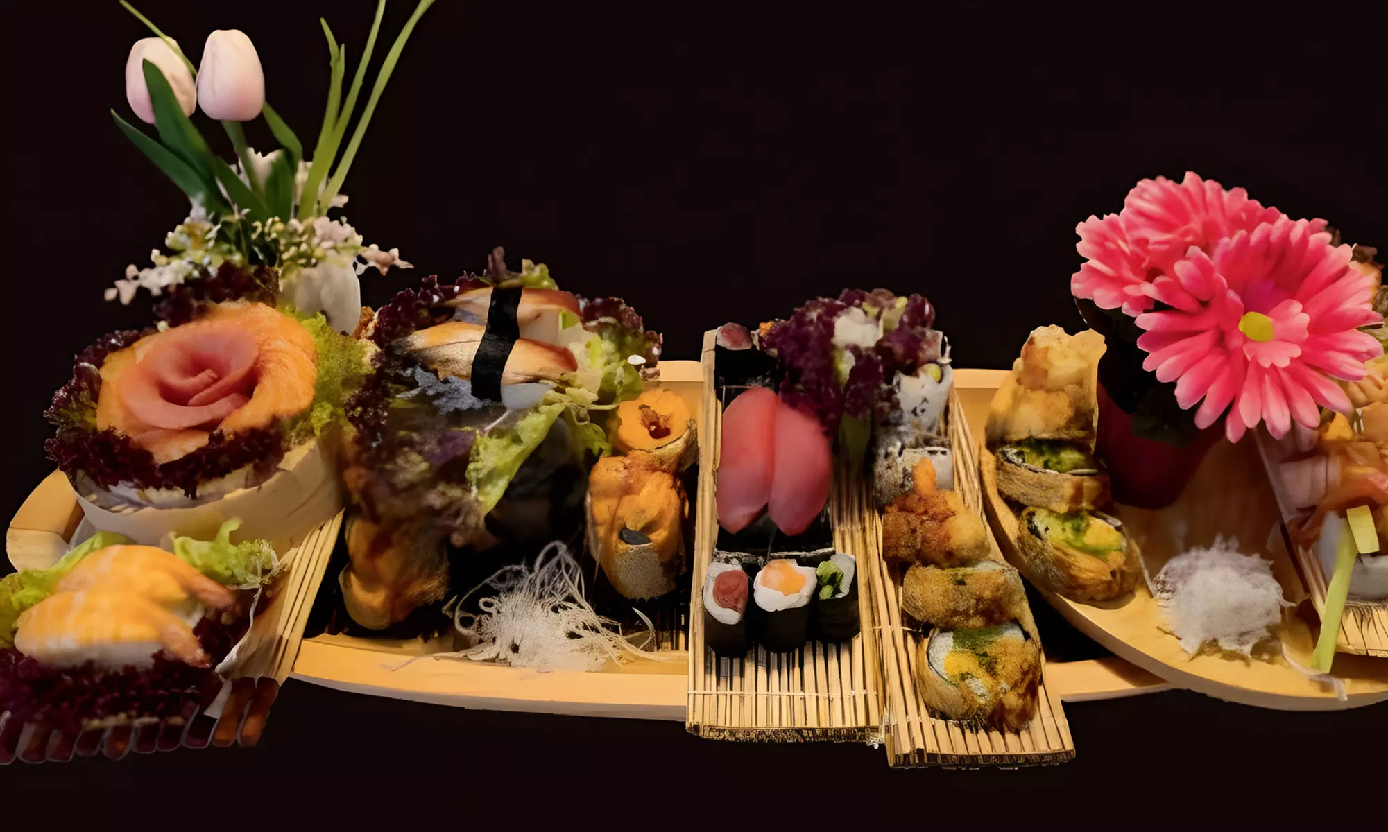 Sushiplatte: Brücke für Zwei oder Segelschiff für 4 bis 6 Personen