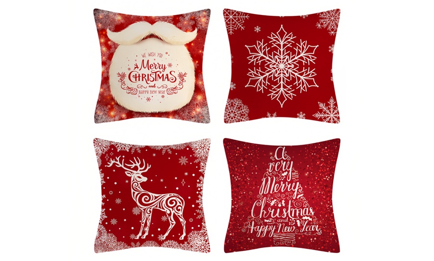 Image 3: Christmas Themed Cushion Covers 