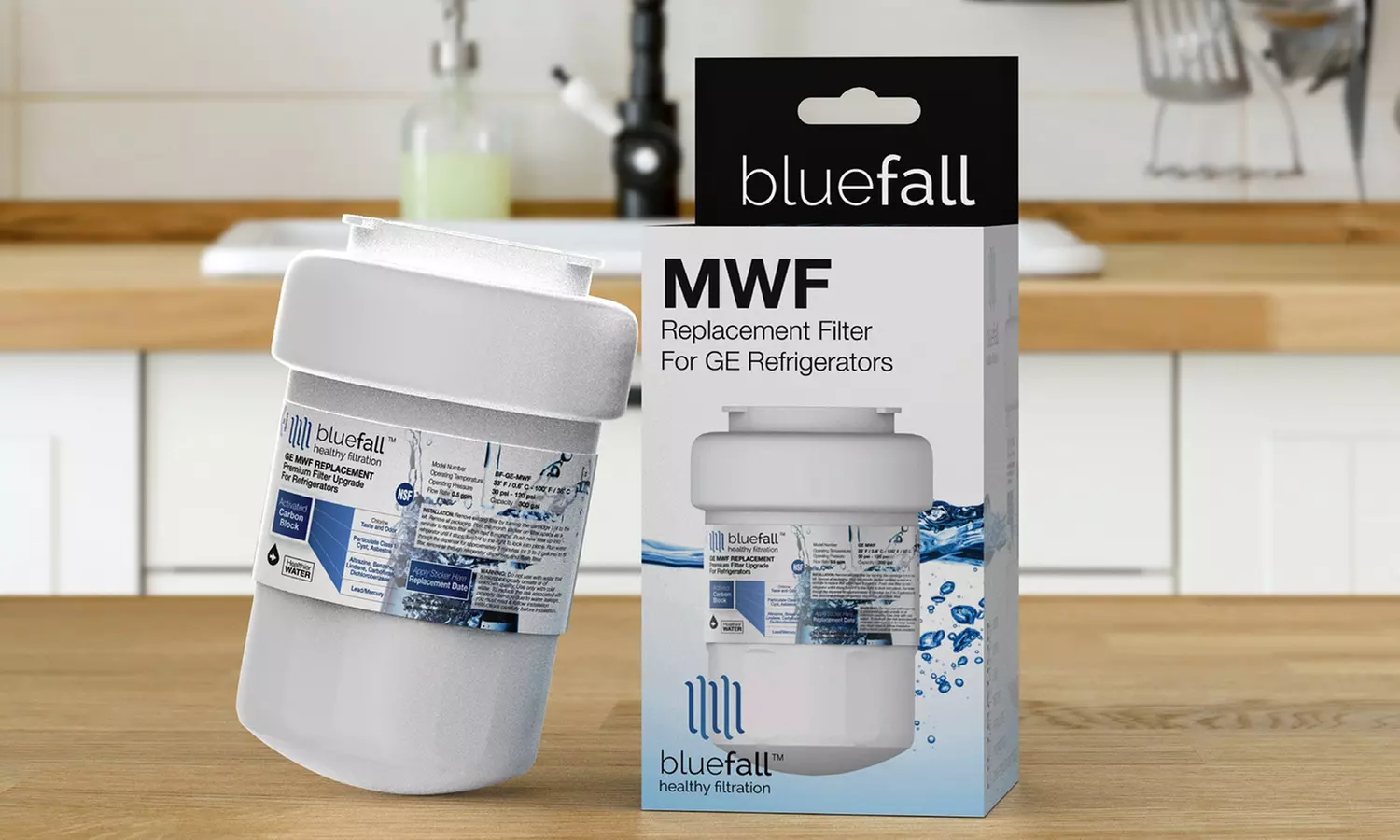 3 Pack GE MWF Refrigerator Water Filter Smartwater Compatible Filter