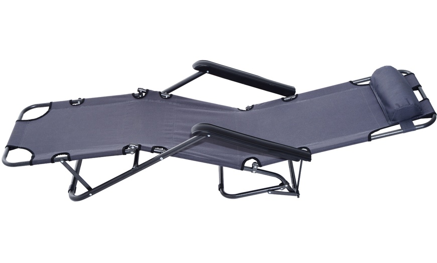 Image 18: Outsunny Two-in-One Foldable Lounger