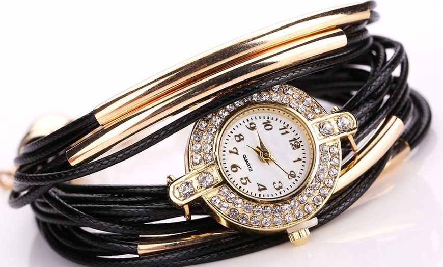 Montre Femme Quartz Avec Diamants - Bracelet Serpent, Style Soirée élégant