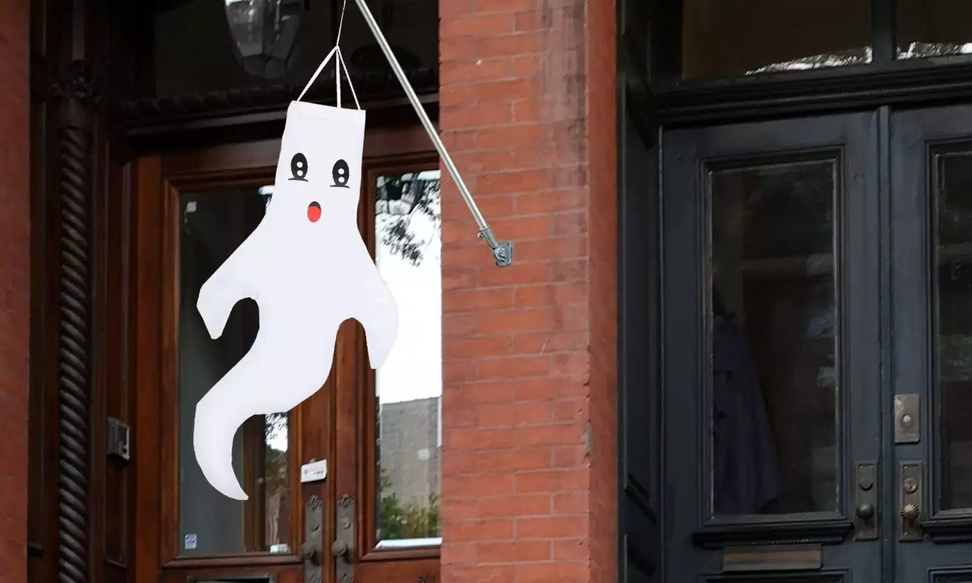 2PCS Large Halloween Hanging Ghost Windsocks Outdoor Yard Decoration